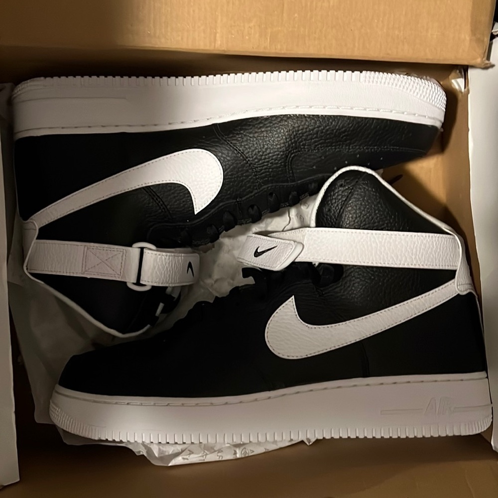 Never Worn Air Force 1 High Black and White Size 14
